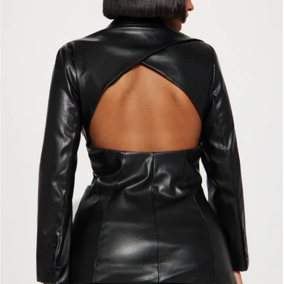 Sale! Fashion Nova Sleek Black Leather Blazer SOLD OUT!!! - Picture 3 of 10